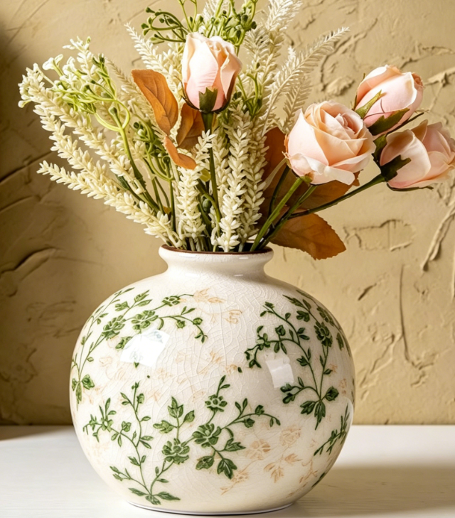 Handmade Distressed Country Style Ceramic Vase